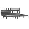 vidaXL gultas rāmis, pelēks, masīvkoks, 200x200 cm