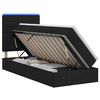 vidaXL LED uzglabā&scaron;anas gulta ar matraci Melns 90 x 200 cm Audums