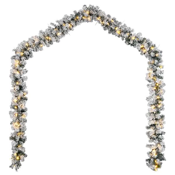 vidaXL Ziemassvētku vītne ar LED lampiņām, 10 m, zaļa, PVC