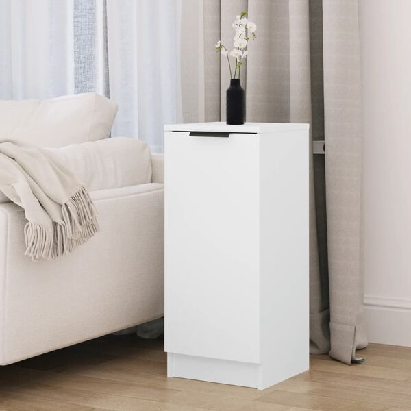 vidaXL kumode, balta, 30x30x70 cm, inženierijas koks