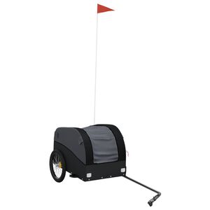 vidaXL velosipēda piekabe, 30 kg, melna, dzelzs