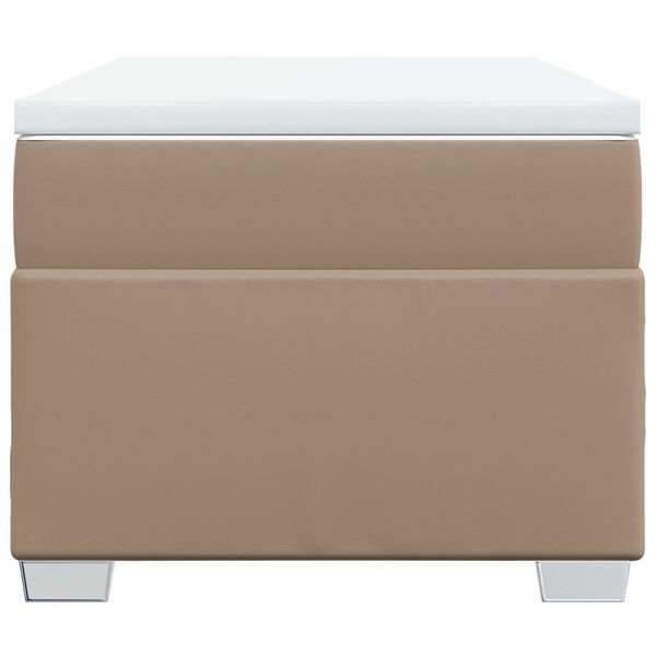 vidaXL atsperu gulta ar matraci, kapučīno, 100x200 cm, mākslīgā āda