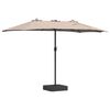 vidaXL Dārza parasols Pelēkbrūna 385 x 209 x 244 cm Poliesters