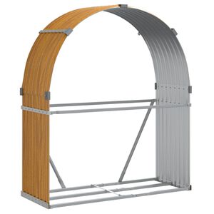 vidaXL malkas statīvs, koka izskats, 120x45x140 cm, cinkots tērauds