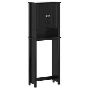 vidaXL plaukts virs tualetes poda BERG, melns, 60x27x164,5 cm, koks