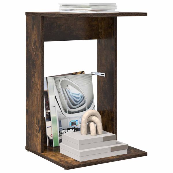 vidaXL Sānu galds Dūmaka ozols 40 x 38 x 62,5 cm Inženierijas koks