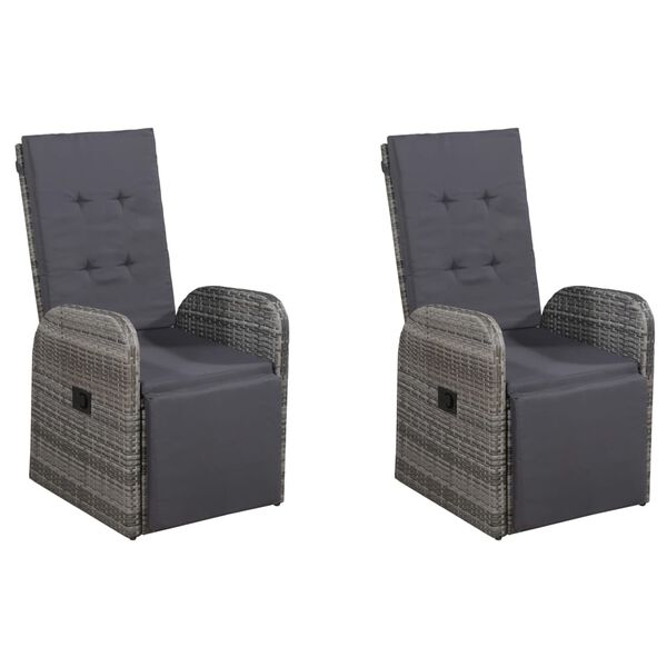 vidaXL 7-daļīgs dārza mēbeļu komplekts, pelēks