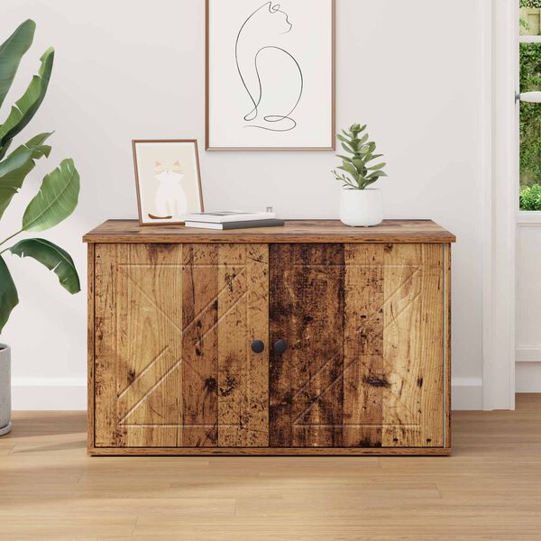 vidaXL Kaķu māja Vecs koks 85 x 55 x 50 cm Inženierijas koks