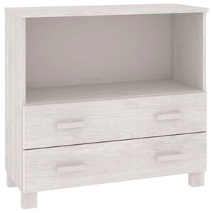 vidaXL kumode HAMAR, balta, 85x35x80 cm, priedes masīvkoks