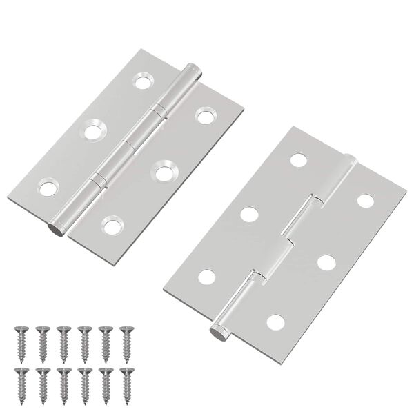 vidaXL Eņģe Vienkrāsains 2 pcs Sudraba 58 x 35 x 1 mm Tērauds
