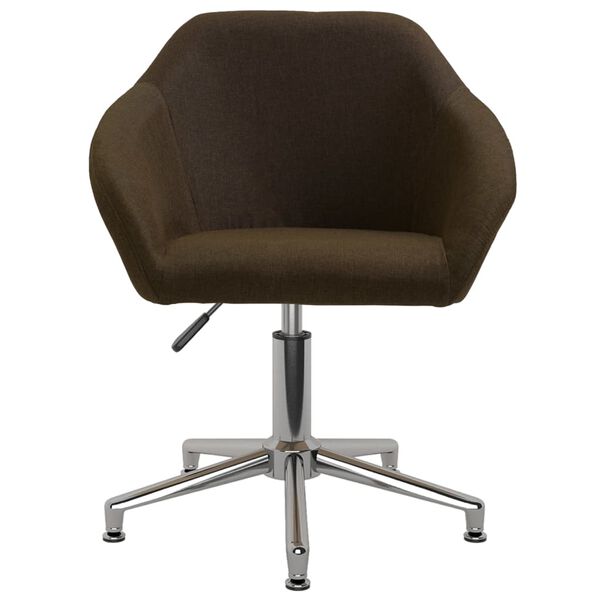 vidaXL grozāmi virtuves krēsli, 4 gab., tum&scaron;i brūns audums