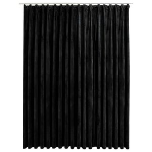 vidaXL gaismu necaurlaidīgs aizkars ar āķiem, 290x245 cm, melns samts