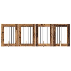 vidaXL Suņu vārti ar statīviem 4 pcs Vecs koks 60 x 80 cm