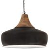 vidaXL griestu lampa, industriāla, melna, dzelzs, koks, 35 cm, E27