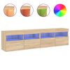 vidaXL TV plaukti ar LED lampiņām, 2 gab., 80x30x40 cm, koka krāsa