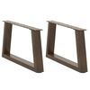 vidaXL kafijas galdiņa kājas, 2 gab., V-veida, dabīgs tērauds, 60x(30-31,3) cm