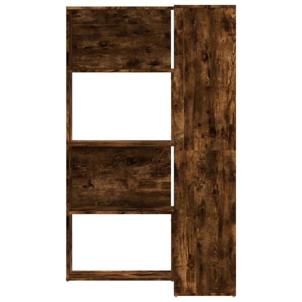 vidaXL 4-līmeņu grāmatu plaukts, ozola, 85x85x140cm, inženierijas koks