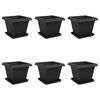 vidaXL Augu podi 6 pcs Melna 38 x 38 x 30 cm Plastmasa