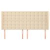 vidaXL galvgalis ar malām, 203x23x118/128 cm, krēmkrāsas audums