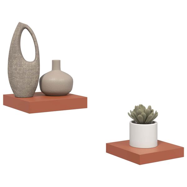 vidaXL Sienas plaukts 2 pcs Sarkana 23 x 23,5 x 4 cm Inženierijas koks