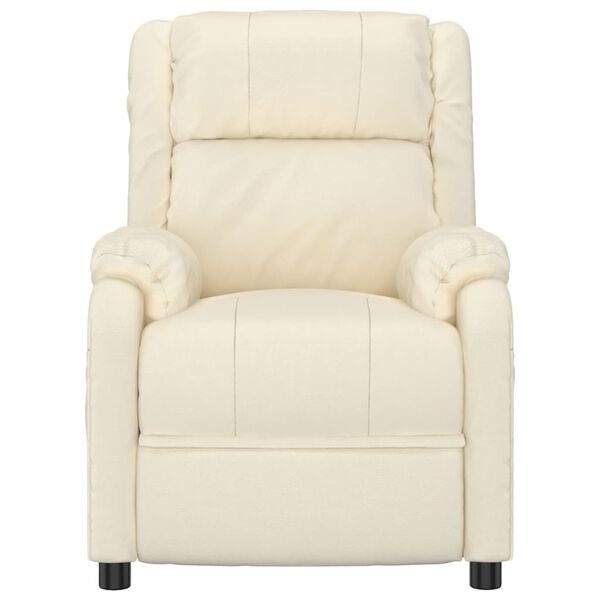 vidaXL elektrisks masāžas krēsls, krēmkrāsas mākslīgā āda