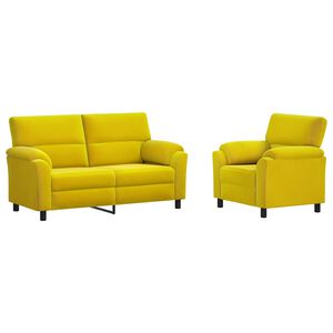 vidaXL Dīvānu komplekts 2 pcs Dzeltena Samts