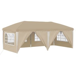 vidaXL Pop-up svinību teltis 575 x 288 x 245 cm Krēmkrāsa