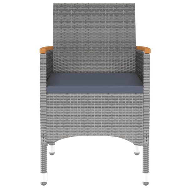 vidaXL 7-daļīgs dārza mēbeļu komplekts, PE rotangpalma, pelēks