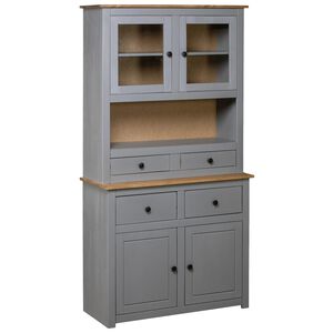 vidaXL augstais skapis, pelēks, 93x40,5x180 cm, priedes koks