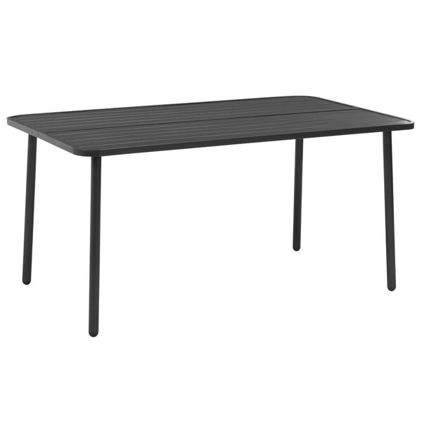 vidaXL 7-daļīgs dārza mēbeļu komplekts, tērauds, tum&scaron;i pelēks