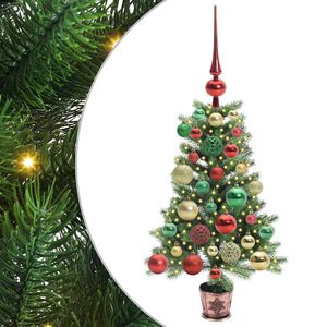 vidaXL Ziemassvētku eglīte su 150 LED ar statīvu Zaļa 65 cm PE