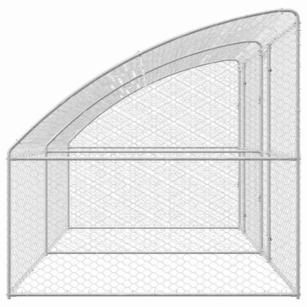 vidaXL Suņu būda ar uzglabā&scaron;anu 2 pcs Sudraba 4 x 2 x 2 m Tērauds