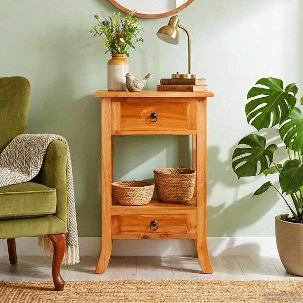 vidaXL Konsoles galds Dabiska 50,5 x 30 x 75,5 cm Cieta mahagona koks