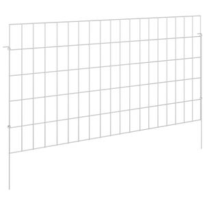 vidaXL Dārza žogs ar mietiņiem 24 gab. 95 x 50 cm Cinkota tērauda