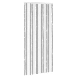 vidaXL Kukaiņu aizkars no &scaron;enila Pelēka un balta 90 x 200 cm 100% PP
