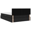 vidaXL Gulta ar uzglabā&scaron;anas vietu un LED Melna 140 x 200 cm audums