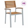 vidaXL Dārza krēsls 8 pcs Brūna 56 x 57 x 87 cm Cietā akācijas koks
