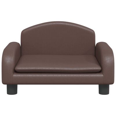 vidaXL bērnu dīvāns, brūns, 50x40x30 cm, mākslīgā āda