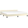 vidaXL gultas rāmis ar galvgali bez matrača, krēmkrāsas, 200x200 cm