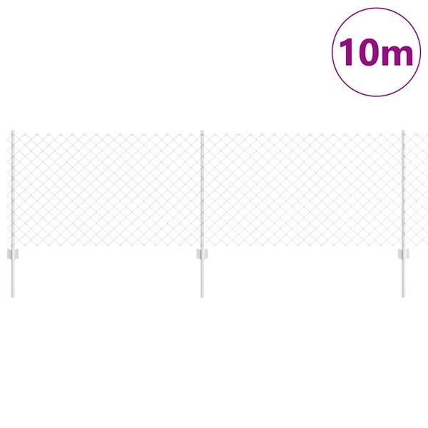 vidaXL Žogs ar stabu Sudraba 0,8 x 10 m Tērauds