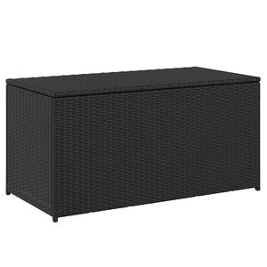 vidaXL dārza uzglabā&scaron;anas kaste, 100x50x50 cm, melna PE rotangpalma