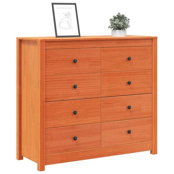 vidaXL skapītis, vaska brūnas, 100x40x90 cm, priedes masīvkoks