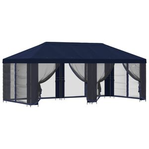 vidaXL Dārza paviljons ar sānu sienām 6 x 3 m Zila