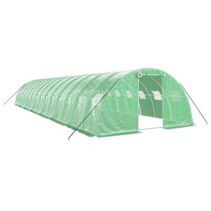 vidaXL siltumnīca ar tērauda rāmi, zaļa, 56 m&sup2;, 14x4x2 m