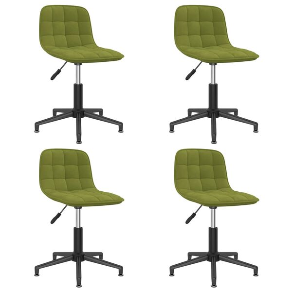 3086816 vidaXL Swivel Dining Chairs 4 pcs Light Green Velvet (334077x2)