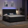 vidaXL LED box spring gulta ar matraci Melna 180 x 200 cm Samts