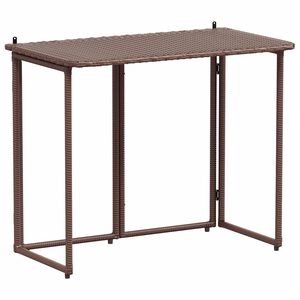 vidaXL Saliekamais Dārza Galds Brūns 90x51x75 cm PE rotangpalma