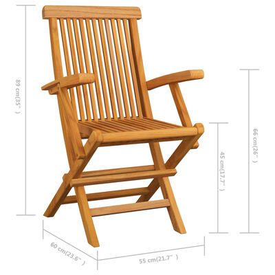 vidaXL dārza krēsli, 3 gab., masīvs tīkkoks
