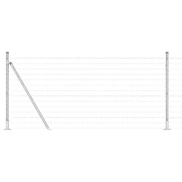 vidaXL Žogs ar stabu Sudraba 1 x 25 m Tērauds