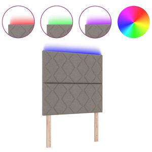 vidaXL Galvgalis ar LED sloksnes lukturiem Pelēkbrūna 100 cm audums